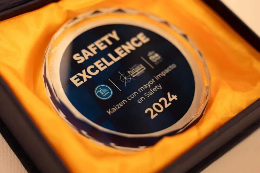 brands business and corporate photography -35 | Pacific Photography Circular award medal reading 'Safety Excellence' with year 2014, nestled in orange lining of a presentation case.